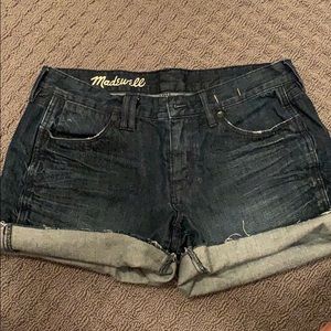 Madewell jeans shorts, dark wash
